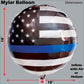 Havercamp’S Police-Thin Blue Line Pattern 18” Round Mylar Balloon