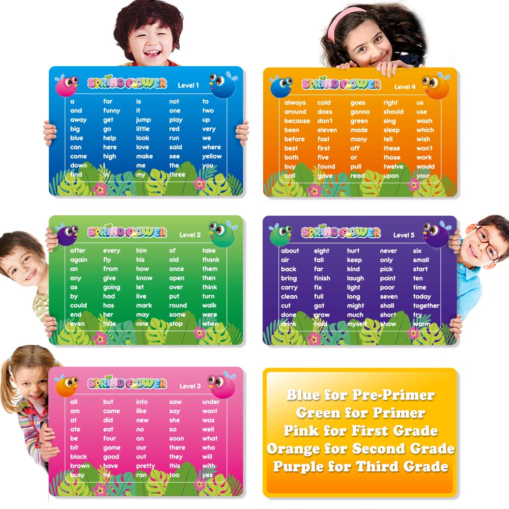 SpringFlower Sight Word Game, Sight Word Educational Toy for Age of 3,4,5,6 Year Old Kids, Boys & Girls,Homeschool,Visual, Tacti