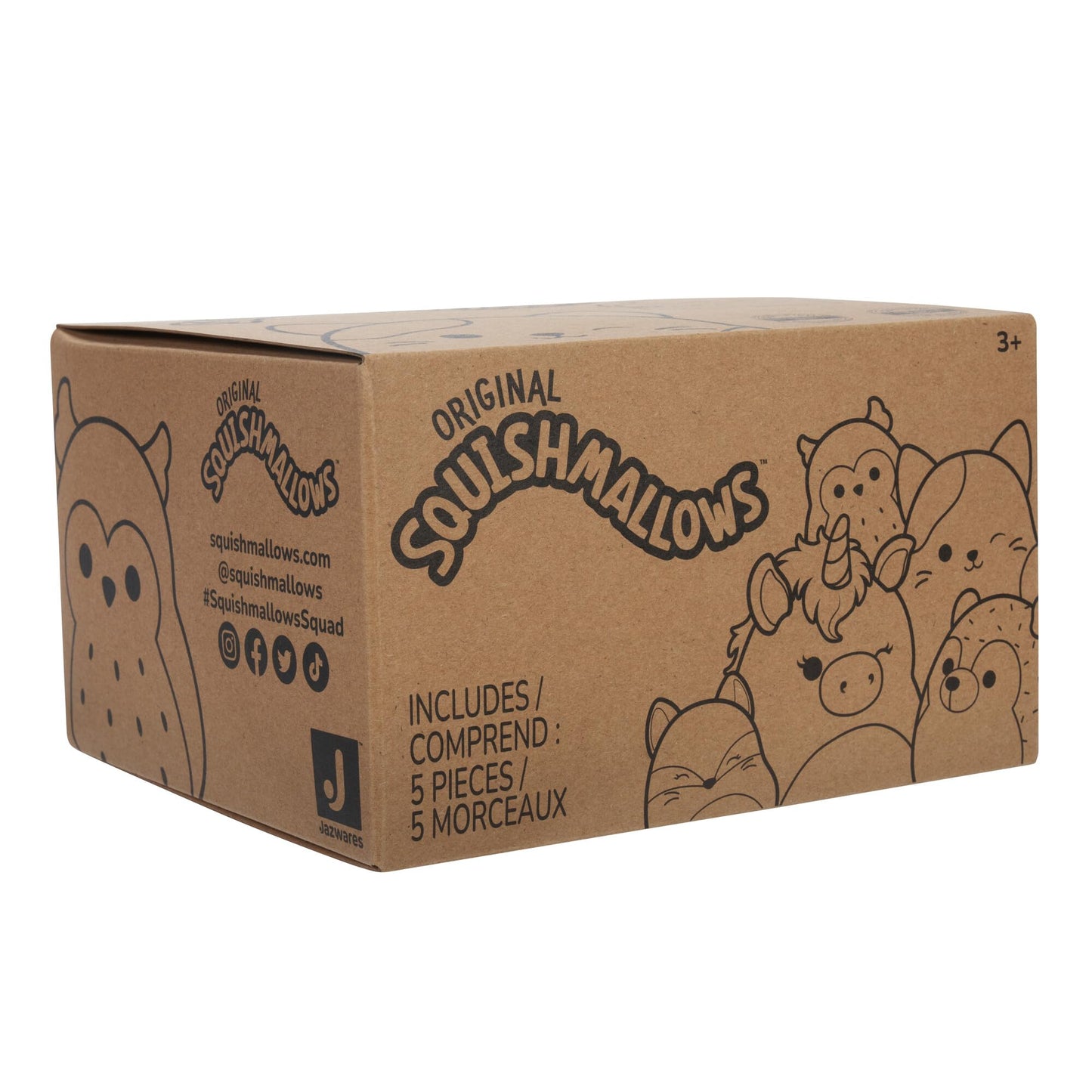 Squishmallows 3.5-Inch Clip-On Plush 5-Pack - Ultrasoft Polyester - Style 4 - Model SQCR05530