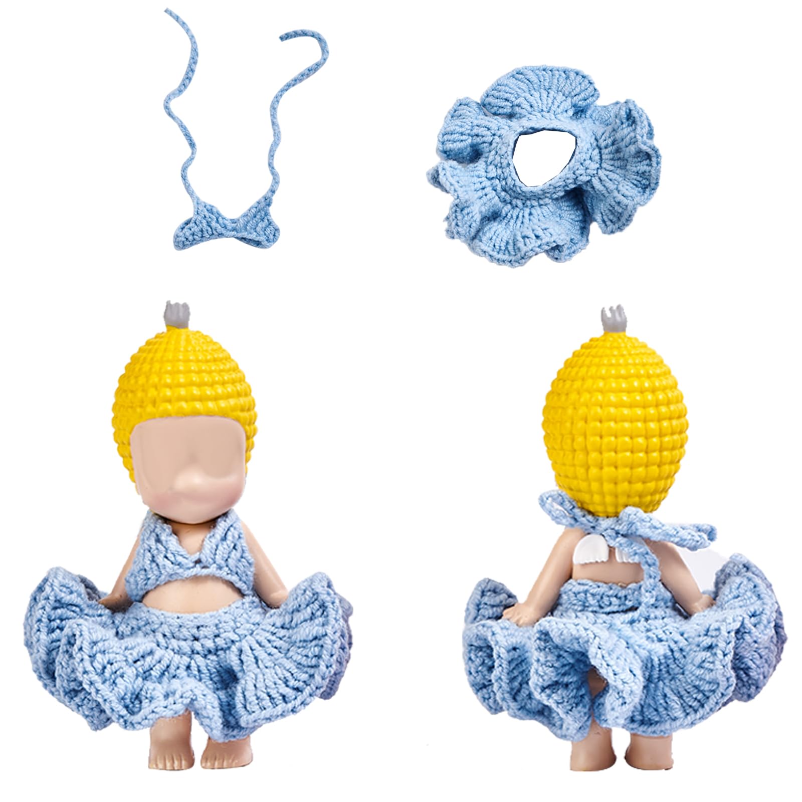 1 Set of Clothes for Sonny Angel  Blue Bikini Skirt Series Fit for 3 Inch Minifigures Collectible Dolls  Cute Accessories Display and Decoration Gift for mature-themed Collectors