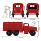TimMee Military Cargo Trucks - 2 Red Plastic Army Men Deuce & a Half Vehicles