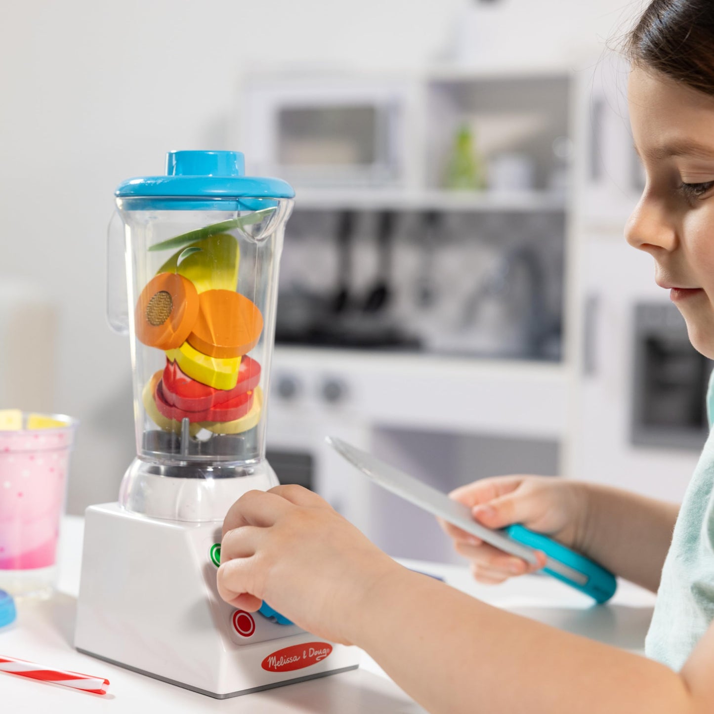 Melissa & Doug Smoothie Maker Blender Set - 22 Pieces, Multicolor, Wood, Model 9841