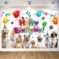Duftgu Dog Birthday Backdrop, Polyester, 70.8 X 47.2 Inch, Includes Backdrop Banner And 20 Feet Long String, For Home Indoor Out