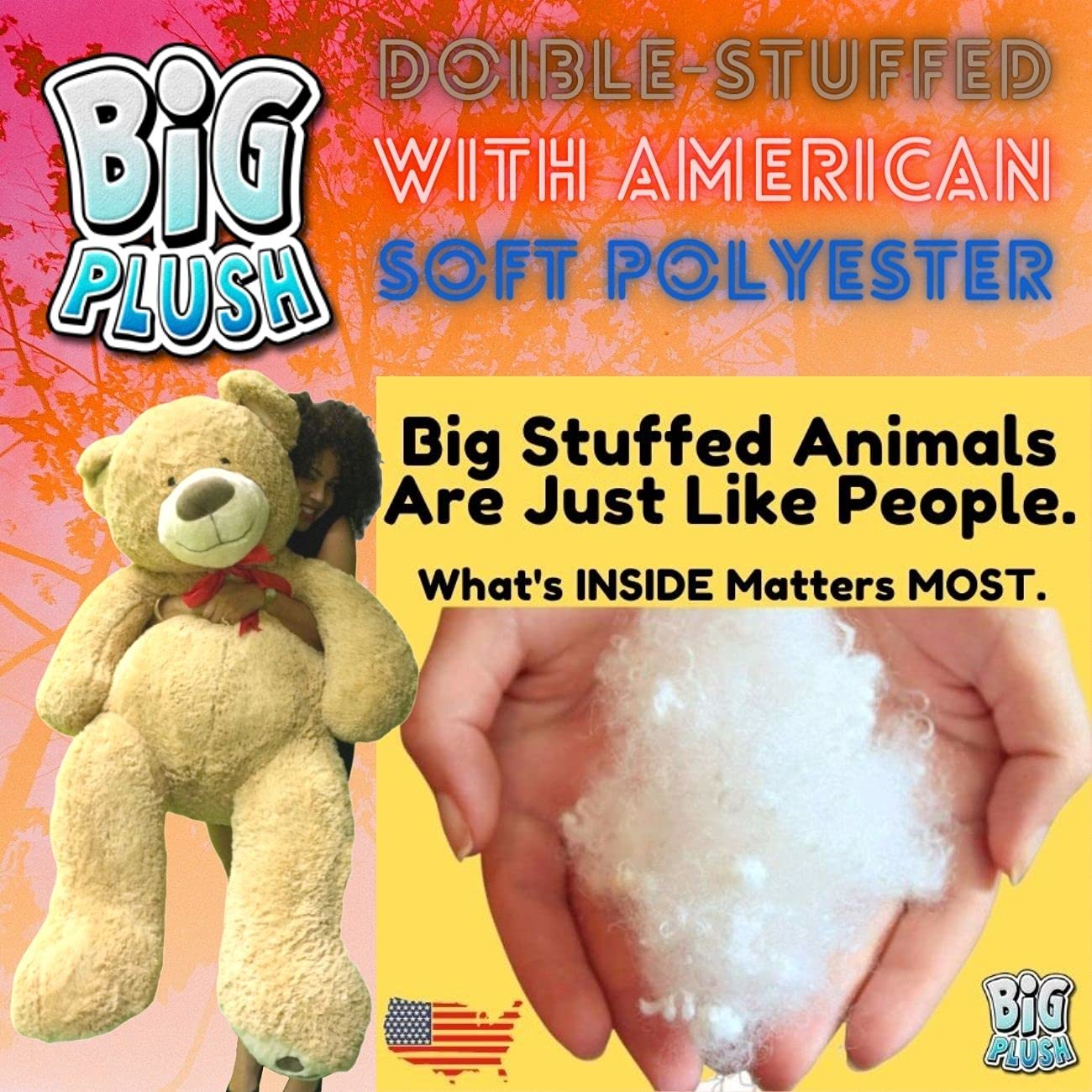 5 Foot Giant Teddy Bear Huge Soft Tan With Bigfoot Paws Giant Stuffed Animal 60 Inch