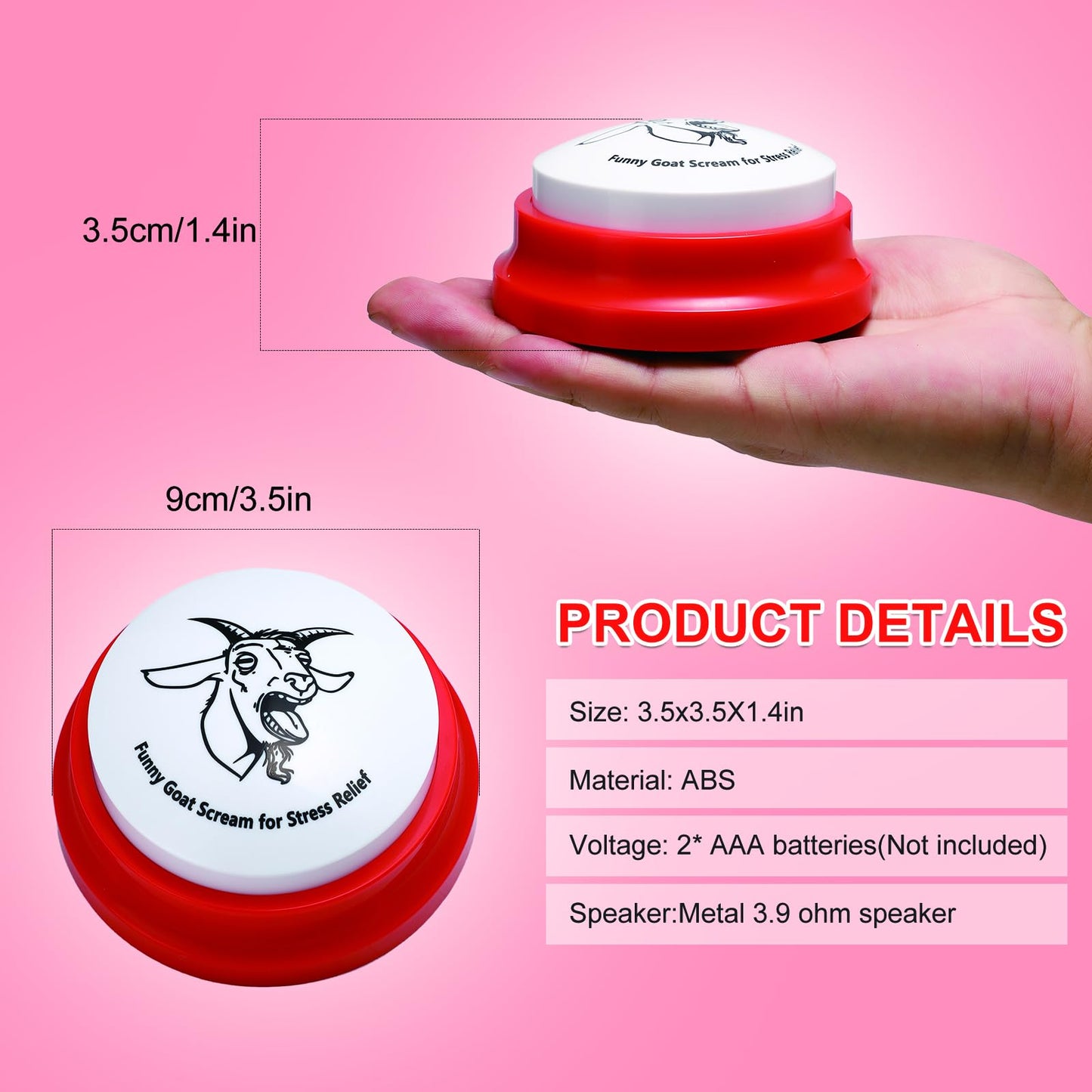 Freetoes Screaming Goat Sound Button,Screaming Goat Desk Toy Talking Button,Funny Gag Gifts For Men Women,Weird Things Office Pr