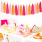 Hot-Pink Orange Fall Party-Decorations Tassel-Garland - 15pcs Groovy Baby-Shower Birthday Wedding Bridal Tassel, Autumn Thanksgi