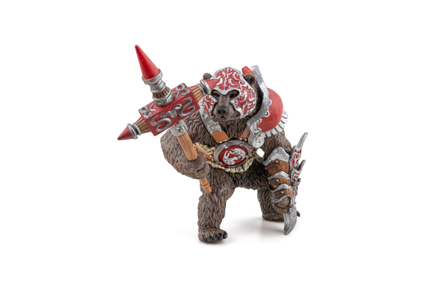 Papo - Mutant Bear Figurine - Hand-Painted Fantasy Warrior Toy for Kids Age 3+ - 36044 - protective coveringed Bear with Mace and Claws - Fantasy & Medieval Collection
