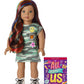 American Girl Truly Me 18-Inch Doll 120 With Hazel Eyes, Wavy Dark-Brown Hair With Bright Rainbow Highlights, Tan Skin With Neutral Undertones, Camo T-Shirt Dress