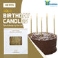 Bundaloo Gold Birthday Candles for Cake - Set of 48 Gold Candles for Birthday Cakes - with Plastic Holders, 5.5 Long, 0.20 Thick