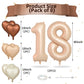 Biapian 40 Inch Light Brown Number 18 Balloons, 8Pcs Large Foil Number 1 & 8 Balloons With 18'' Caramel Heart Shape Balloon For