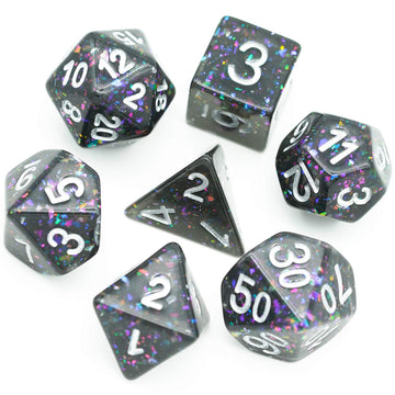 UDIXI 7PCS Polyhedral DND Dice Set, Glitter D&D Dice, for Role Playing Dice Games as Dungeons and Dragons RPG MTG Table Games (B