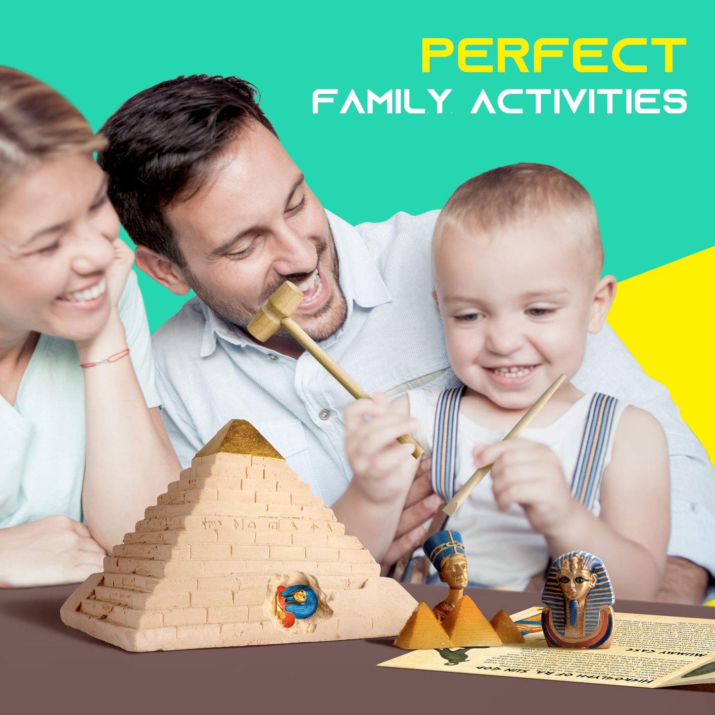 XXTOYS Ancient Egyptian Pyramids Dig Kit - Large STEM Excavation Set for Boys & Girls, Model EDM013
