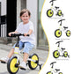 Ubravoo Trike To Bike Riding Tricycles For Boys Girls 2-5, Fit 'N Joy Kids Balance Bike With Pedals & Training Wheels Options, 4-In-1 Starter Toddler Training Bicycle (Yellow-White)