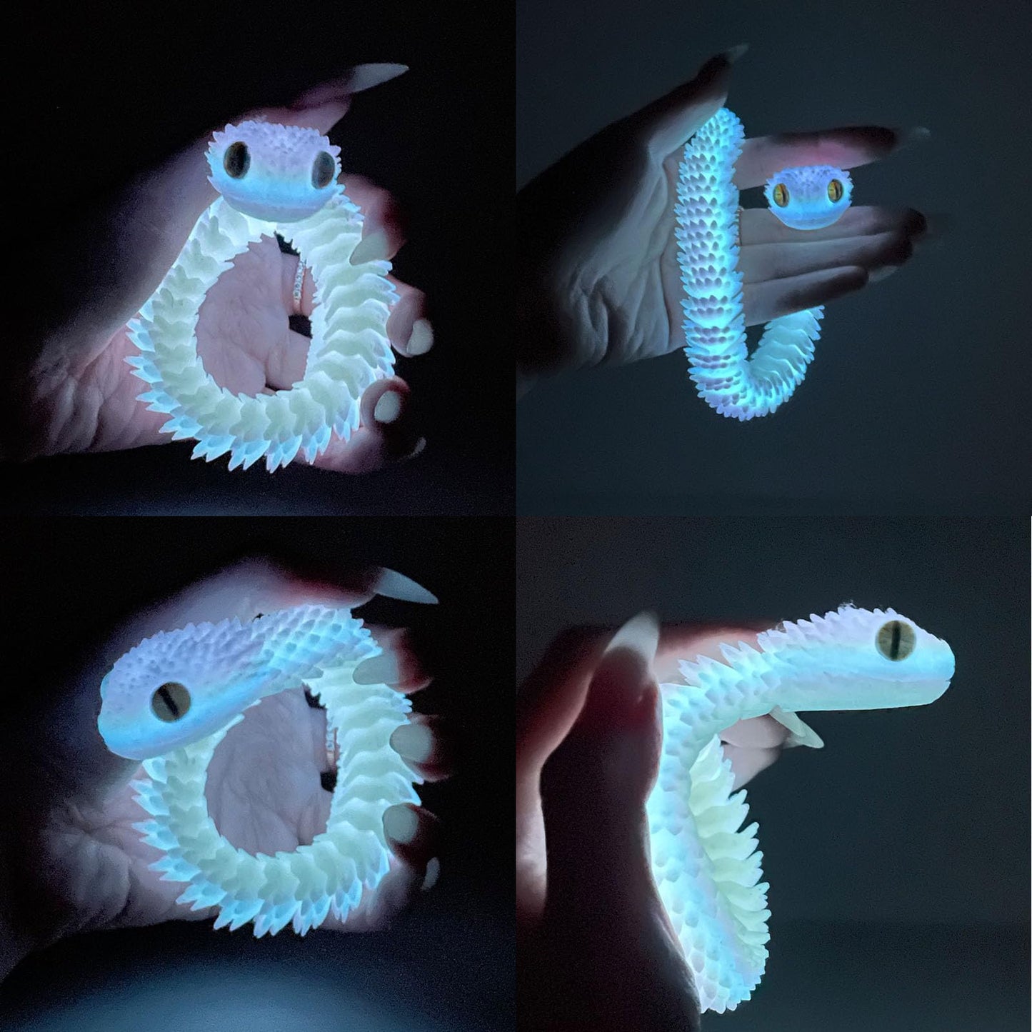 Uxbstm 12In 3D Printed Snake Toys, Flexible 3D Printed Animal, Fidget Adhd Snake Toys, Perfect Desk Pet For Animal Collectors