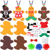 Yuxung 24 Sets Christmas Craft Kits for Kids DIY Gingerbread Man Necklace Crafts Kit Xmas Foam Crafts for Kids Christmas Holiday
