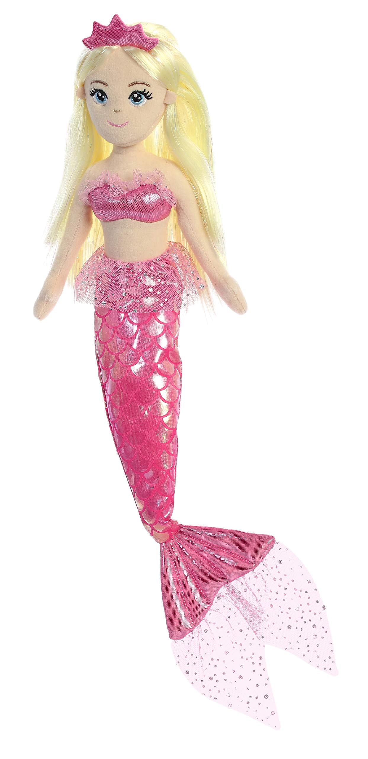 Aurora® Enchanting Sea Sparkles™ Princess Sparkles™ Angela Stuffed Doll - Imaginative Play - Magical Companions - Pink 18 Inches