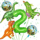 Dinosaur Balloons 2Nd Birthday Decorations, Dinosaur Birthday Party Decorations With Giant Inflatable Dino Balloons 40 Inch Helium Foil Mylar Number 2 Balloons For Dino Theme Birthday Party Decoration