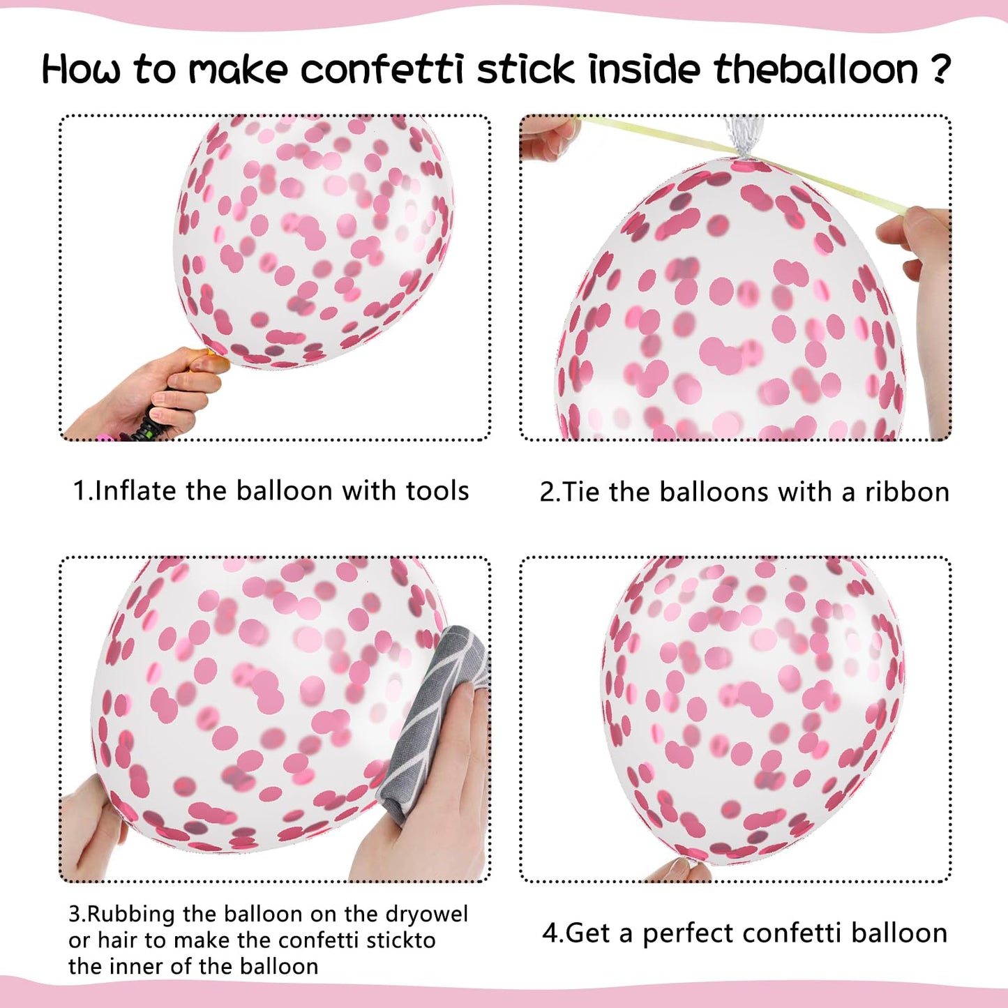 Paready Cow Balloons, 30Pcs Pink Cow Balloons 12 Inch Pink Confetti And Cow Print Balloons Hot Pink And Light Pink Latex Balloon