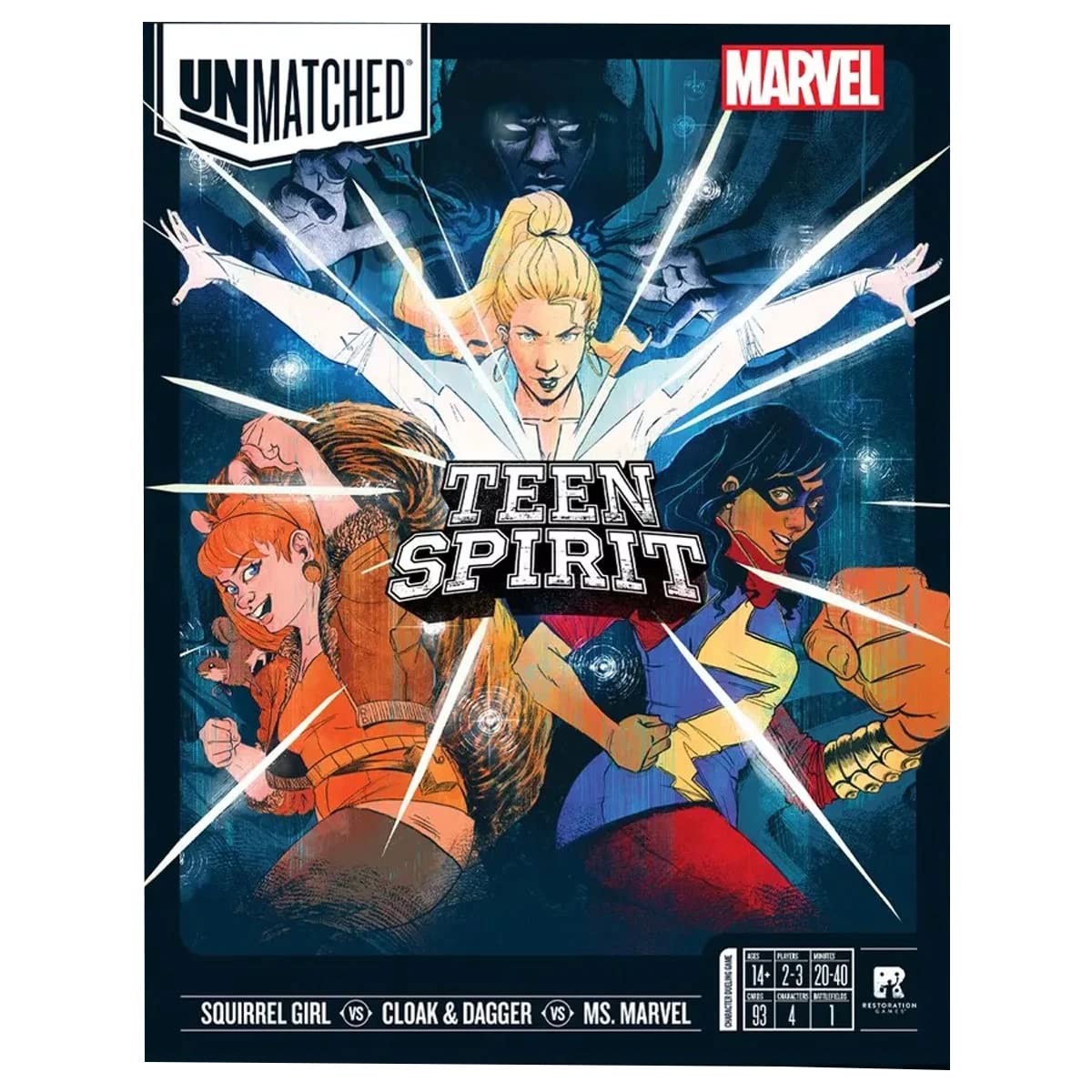 Restoration Games Unmatched: Marvel Teen Spirit - Strategy Fighting Game for 2-3 Players - Cardboard, CSGUNMATCHTEEN