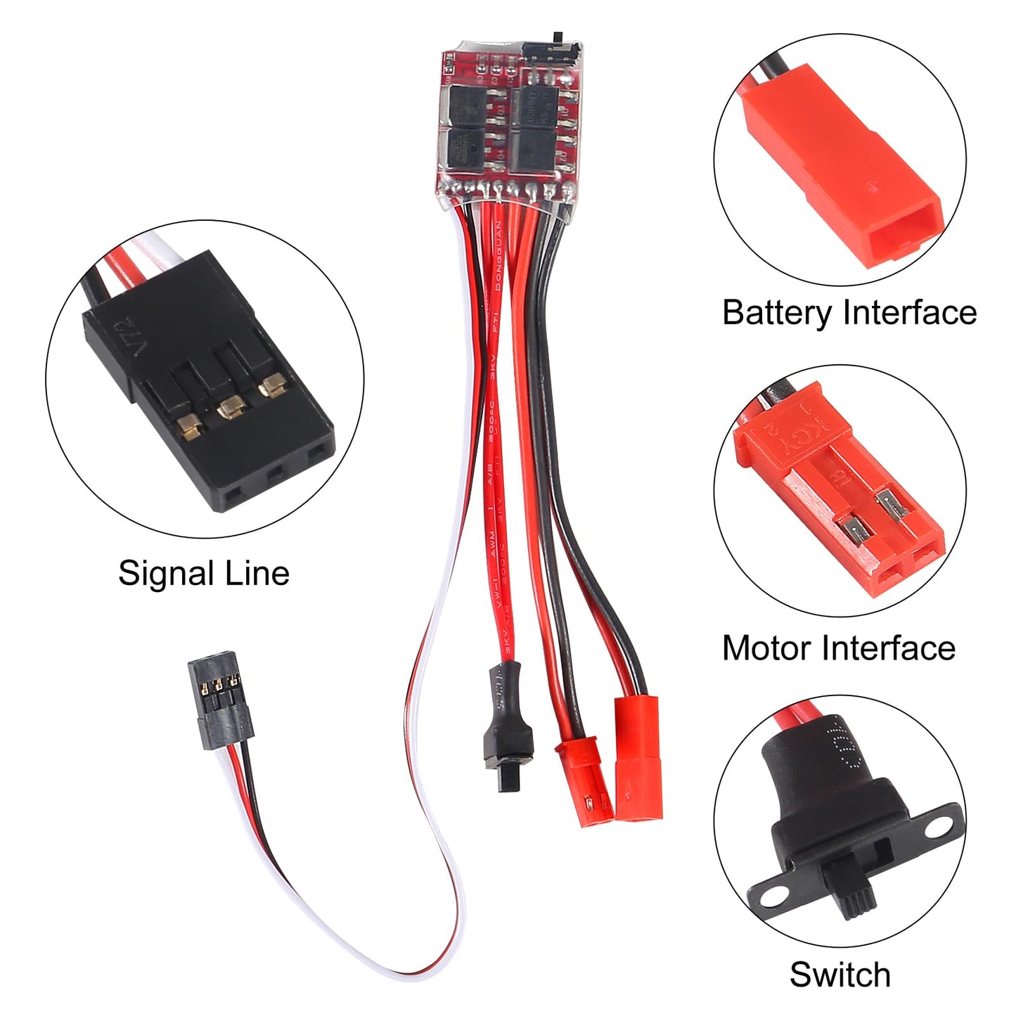 2Pcs 20A Brushed Esc Motor Speed Rc 2Khz Forward Reverse Brush Brake 4.8V-8.4V Electric Speed Controller For Diy Rc Car Truck Bo