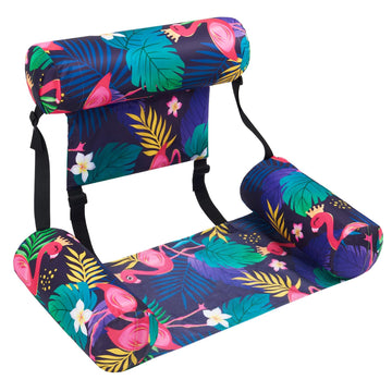 Wernnsai Inflatable Pool Float Chair - Flamingo Green Plants, Adult Size, 250 Lbs Capacity