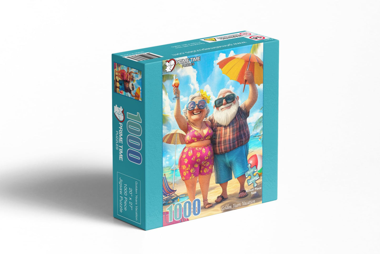 1000 Piece Jigsaw Puzzle for mature-themeds - Funny Parents or Grandparents on a Tropical Beach Vacation - Challenging Puzzle - Retirement Gift for Mom or Dad - 20x27 inch