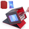 Uaono Card Deck Box With Mtg Commander Display, Deck Case Holds 100+ Double-Sleeved Cards, Trading Card Storage Box Fits Tcg/Ptcg/Sports Card With 2 Dividers, 1 Toploader (Grey, Red)