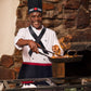 Keymall Hibachi Chef Tall Hat and Apron Costume Set with Headband Tie for Japanese Cuisine Lovers and Hibachi Enthusiasts