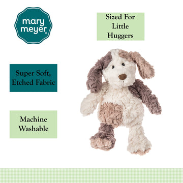 Mary Meyer Putty Stuffed Animal, 12-Inch Cooper Pup, Soft Fabric Toy, White/Taupe/Tan, Small Size