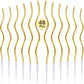BBTO 48 Pieces Twisty Birthday Candles Spiral Cake Candles with Holders Metallic Cake Cupcake Candles Long Thin Curly Coil Cake 