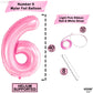 Katchon, Giant Light Pink Number 6 Balloon - 40 Inch | 6Th Birthday Balloon For 6Th Birthday Decorations | 6 Balloons For Birthday | Six Balloon Number | 6 Year Old Balloon For 6 Year Decorations