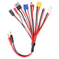 Hobbypark RC Lipo Battery Charger Adapter Connector Splitter Cable 8 in 1 Convert Wire fit for 4.0mm Banana Plug to T Plug Deans