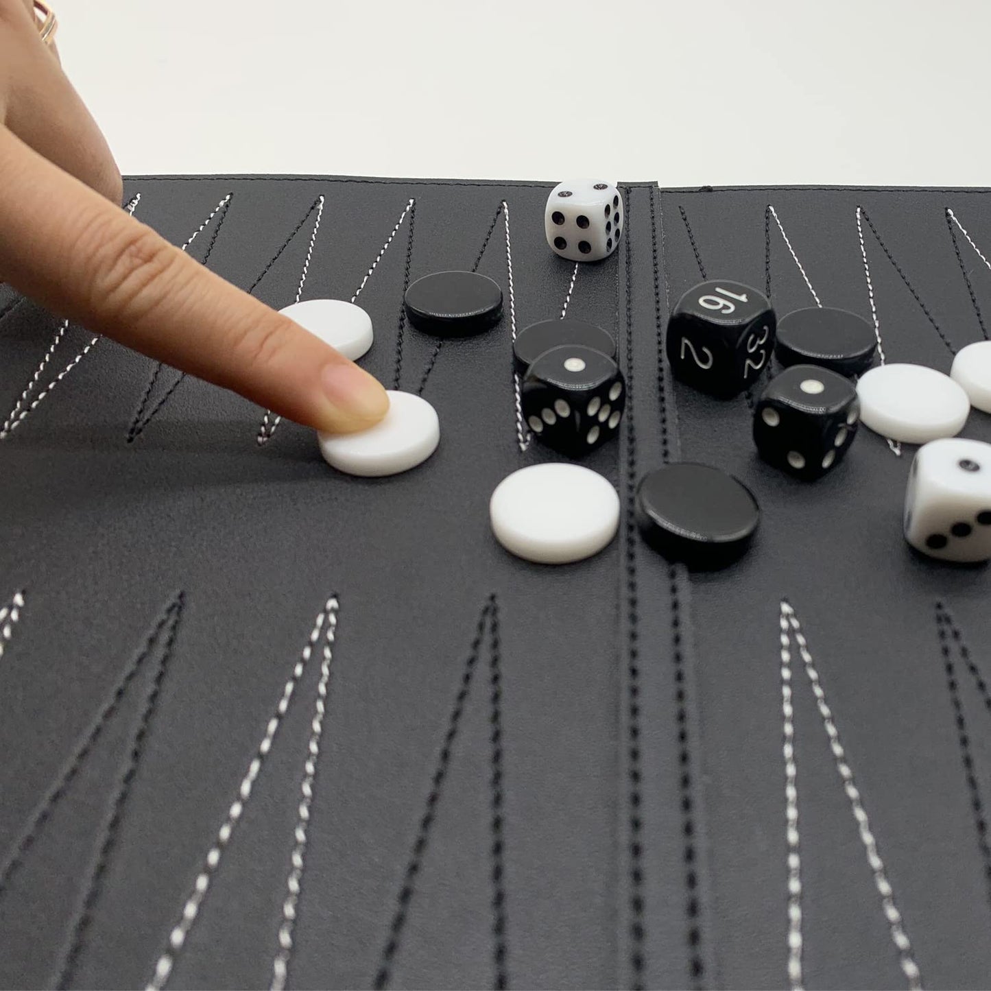 Roll-Up Travel Backgammon Games, Foldable Board Games, Pu Travel Game, Portable Lightweight Backgammon Game Set