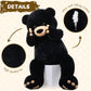 Tezituor 59In Big Teddy Bear Stuffed Animal, Giant Black Stuffed Bear For Baby Shower,Christmas,Valentine'S Day Or Birthday,5Ft