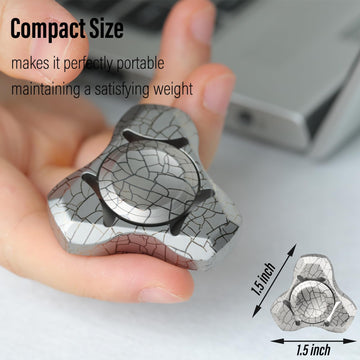 FREELOVE Metal Fidget Spinner for mature-themeds  Heavy Duty Tri-Spinner Toys  Small Mini Fox Figette Tools  Silent High Speed enhanced Bearing  Fast Spin Hand Widget  Titanium Alloy led Design