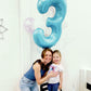 Pearlescent Blue 6 Balloon, Number Balloons 40 Inch, 6Th Balloons For Birthday Decorations, Pearlescent Blue Party Supplies 6 Bi