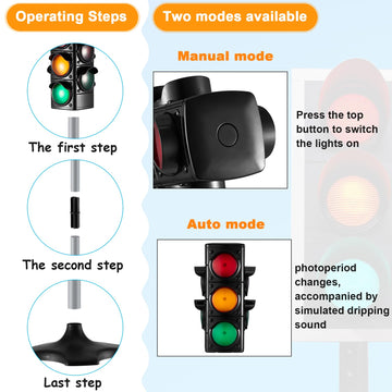Hiboom 1 Piece Traffic Light Toy 2 In 1 Simulation Safety Traffic Indicator Crosswalk Signal With Lights And Sounds For Birthday