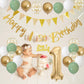 1St Birthday Decorations For Boys Girls, Sage Green White Gold Birthday Balloons With Happy 1St Birthday Banner First Birthday C