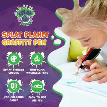 Electric Airbrush Pen, Cordless Rechargeable Electric Airbrush Sprayer, Water Colour Spray Pen, Airbrush Marker Set 12 Colors, W