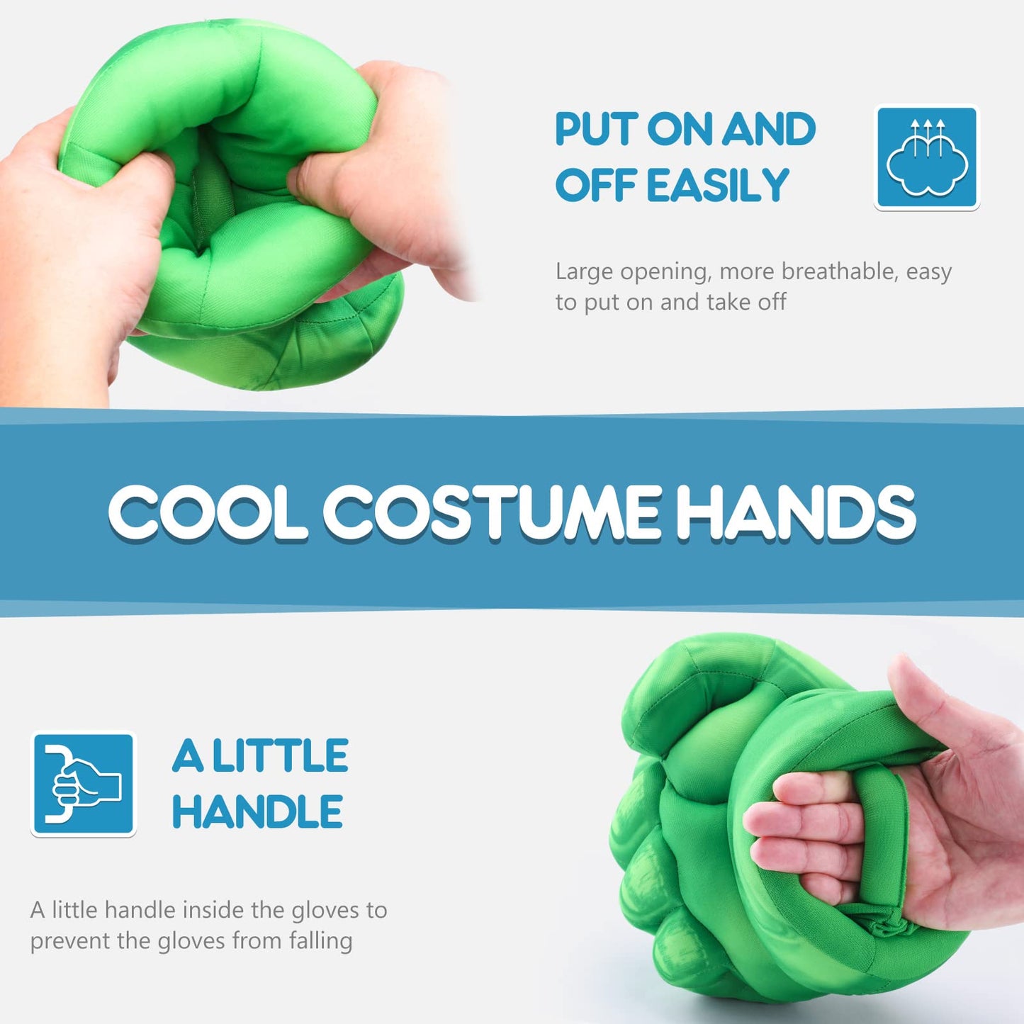 Neexan Super Hero Toys Gloves Suitable For Super Hero Birthday Party Soft Plush Kids Super Hero Hands 1 Pair For Boys, Girls, To