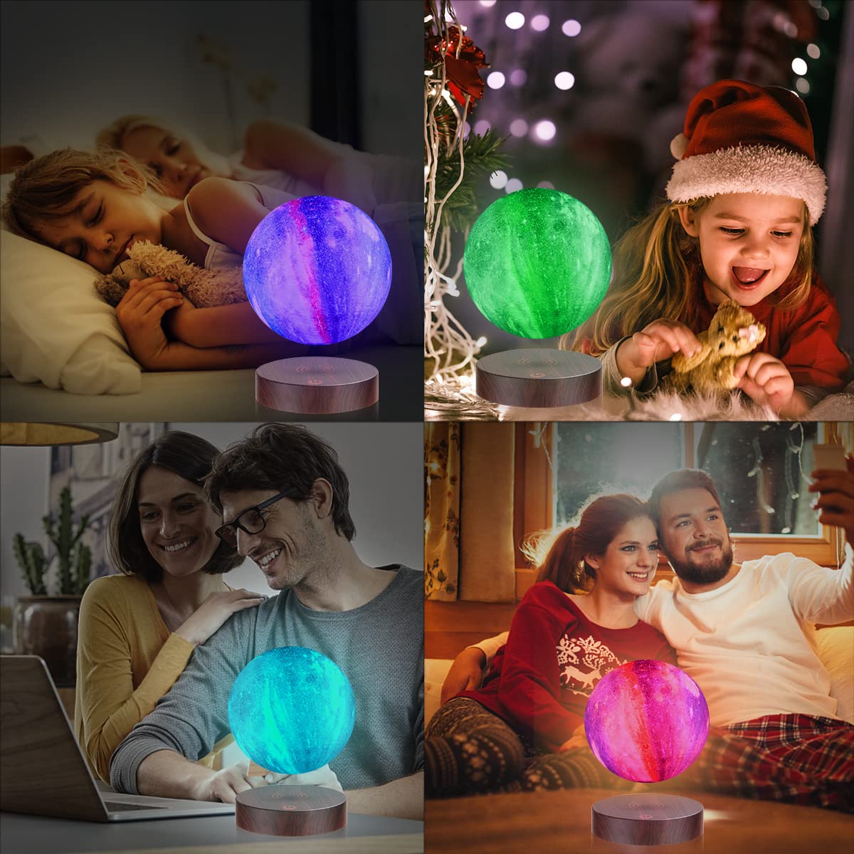 Levitating Moon Lamp, Floating Moon Light ,3D Printed Magnetic Levitation Moon,Rotating Moon Display Mode, Touch Base , Levitate