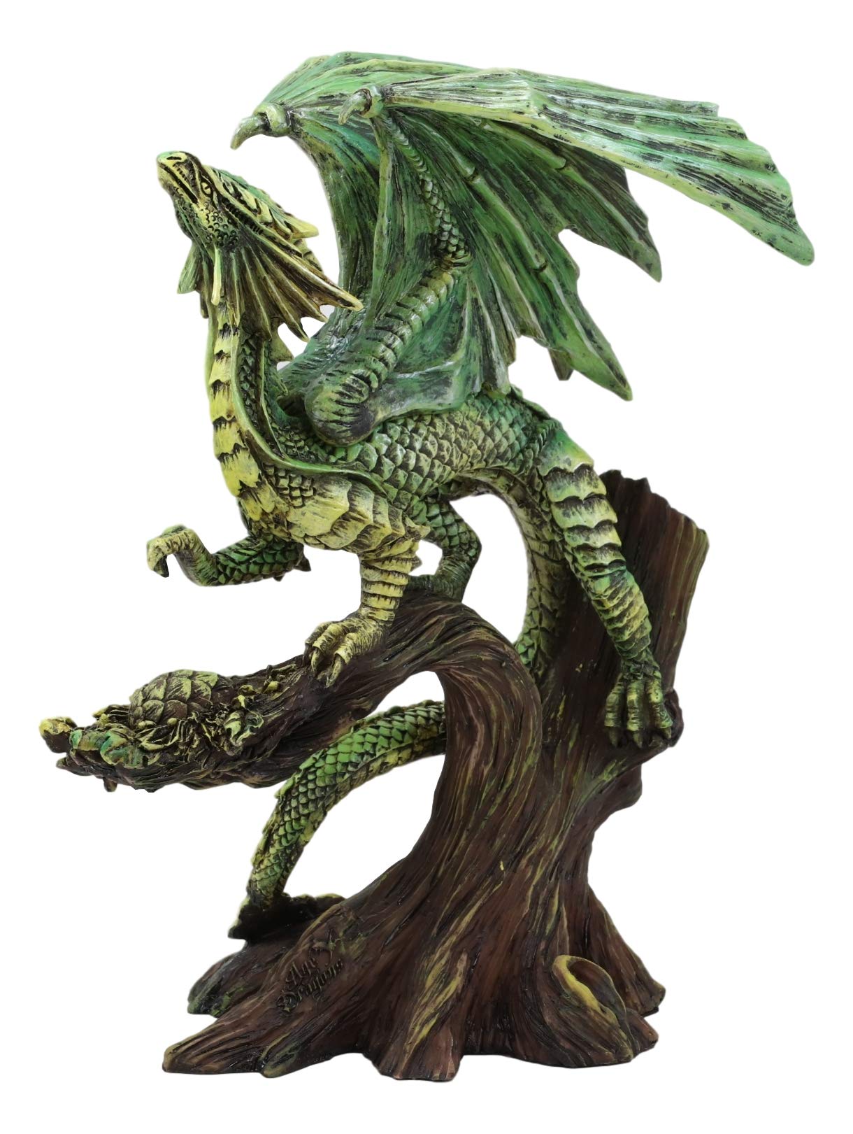 Ebros Dryad Gaia Tree Ent Earth Dragon Perching On Branch Collectible Statue Mythical Fantasy Age of Dragons Behemoth Figurine Artwork by Anne Stokes (mature-themed Mother)