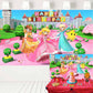 Super Mario Princess Peach Birthday Backdrop for Girls Princess Peach Castle Garden Background Daisy and Rosalina Video Game Ban