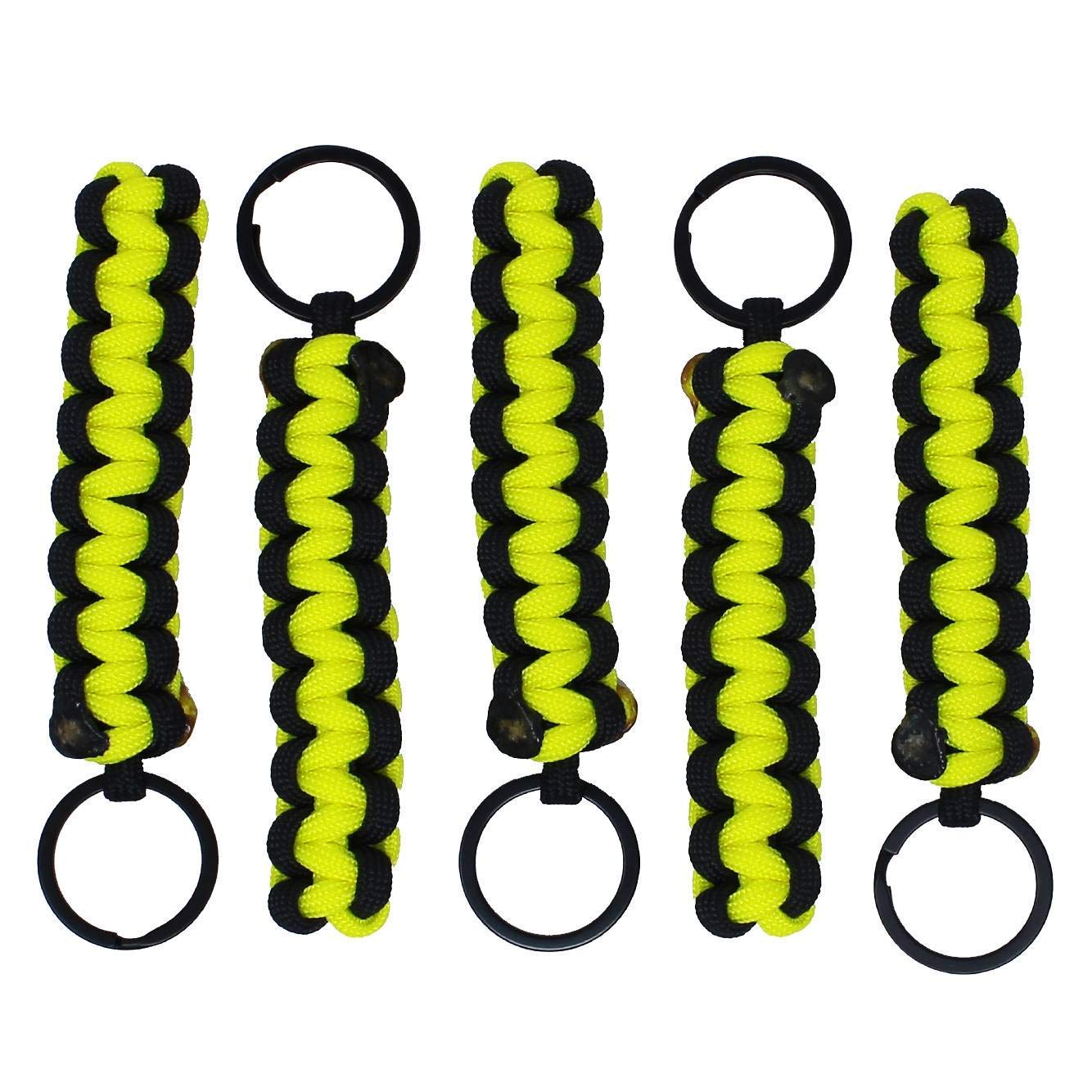 Bubbasgaragetv - Large Heavy Duty Paracord Zipper Pulls (Neon Yellow)
