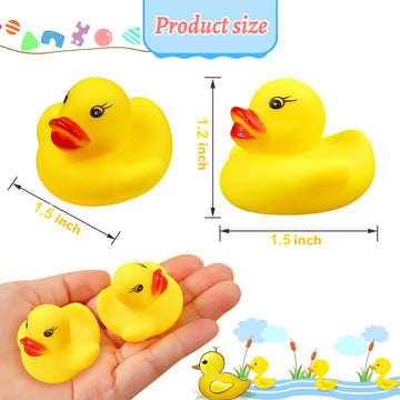 LOUHUA Rubber Duck Bath Toys 50PCS, Mini Size, Yellow Rubber, Ideal for Kids' Activities, Baby Showers, Birthday Parties, Pool Fun