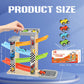 Wooden Race Track Car Ramp Toy, Montessori Car Ramp Set With 4 Mini Cars, 4 Ramps, Parking Lots - Educational Gift For Boys & Gi