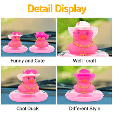 Wonuu Car Accessories Rubber Ducks Dashboard Decorations Rubber Duck Pink Accessories Dashboard Duck Car Decorations Car Ducks For Dashboard Car Duck Car Dashboard Decorations, Heart-Pink&Pinkdolphin