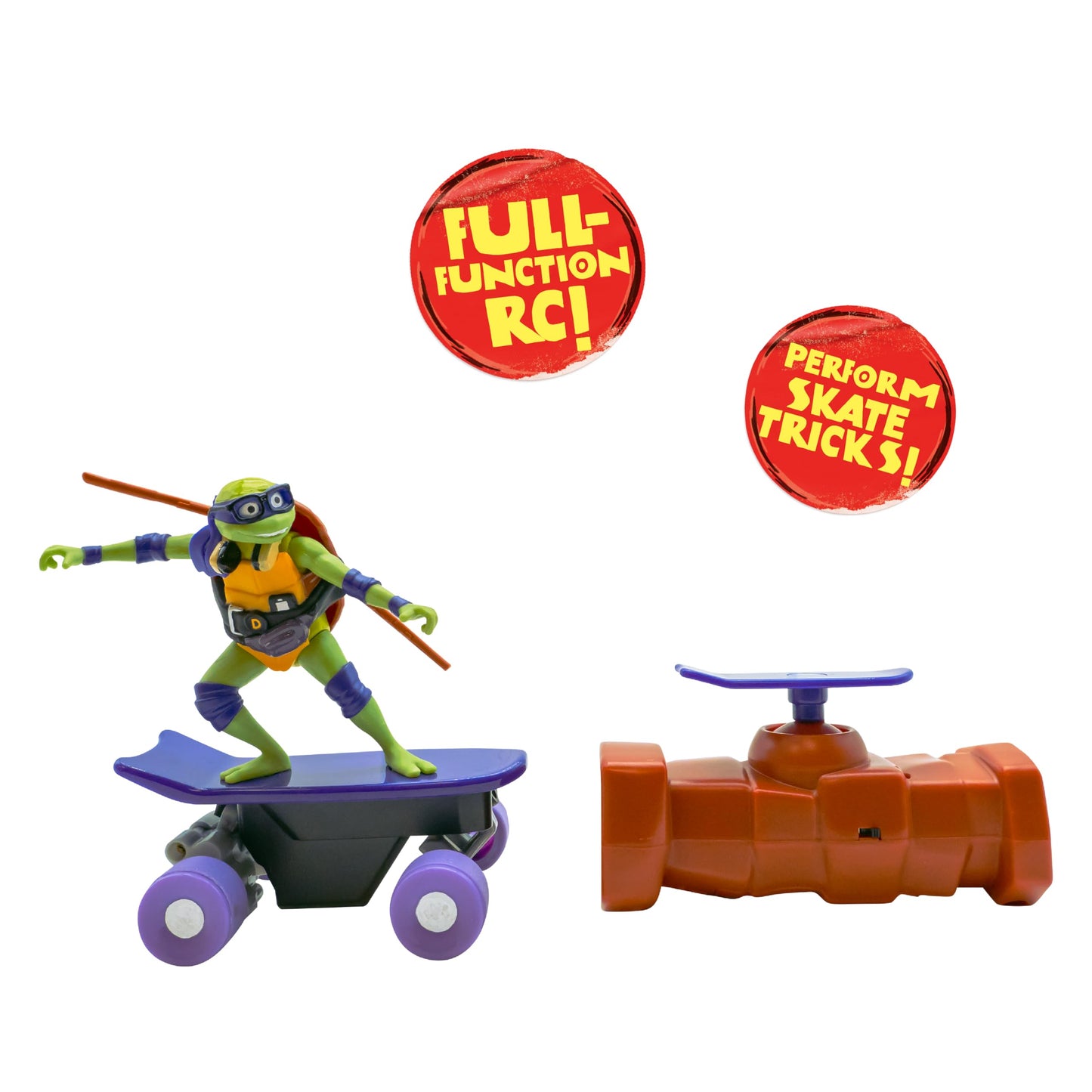 Teenage Mutant Ninja Turtles Donatello RC Skate Vehicle, Remote Control Toy for Kids, Ages 3+, Model 71036, Plastic, Green