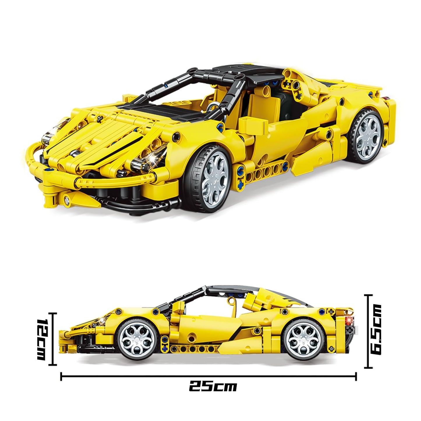 SIENON Technic Super Sports Car Building Kit Pull Back Race Car Toy, Racing Vehicle Collectible Model Supercar Building Set, Spo