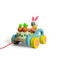 Wooden Pull Along Toy Of Cute Rabbit Drumming Pull Along Car With Attached String | Wooden Drum Musical Pull Along Toy, Baby Ear